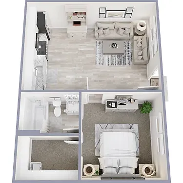 Floor plan One bedroom one bath