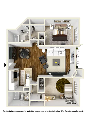 Floor plan 2BR 2BA - Plan A