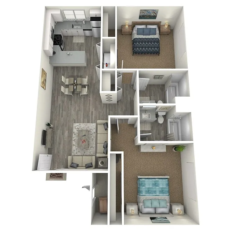 Floor plan 2 Bedroom 2 Bath