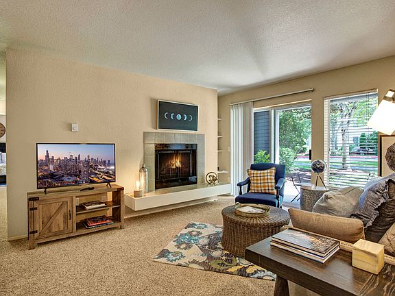 Model Living Room with Fireplace