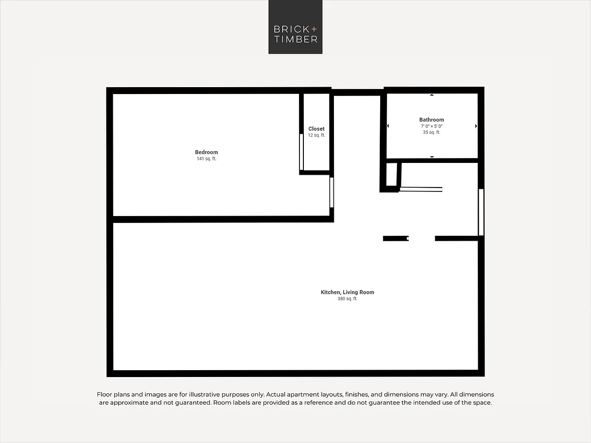 Floor plan 1 Bedroom 1 Bath