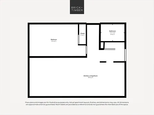 Floor plan 1 Bedroom 1 Bath