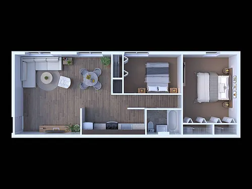 Floor plan 2 BR - 1 BTH