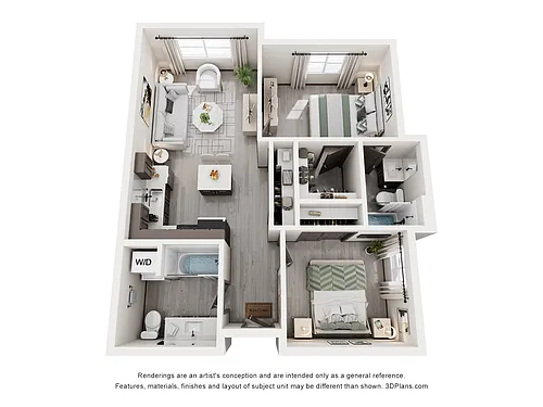 Floor plan 2 Bedroom w Den