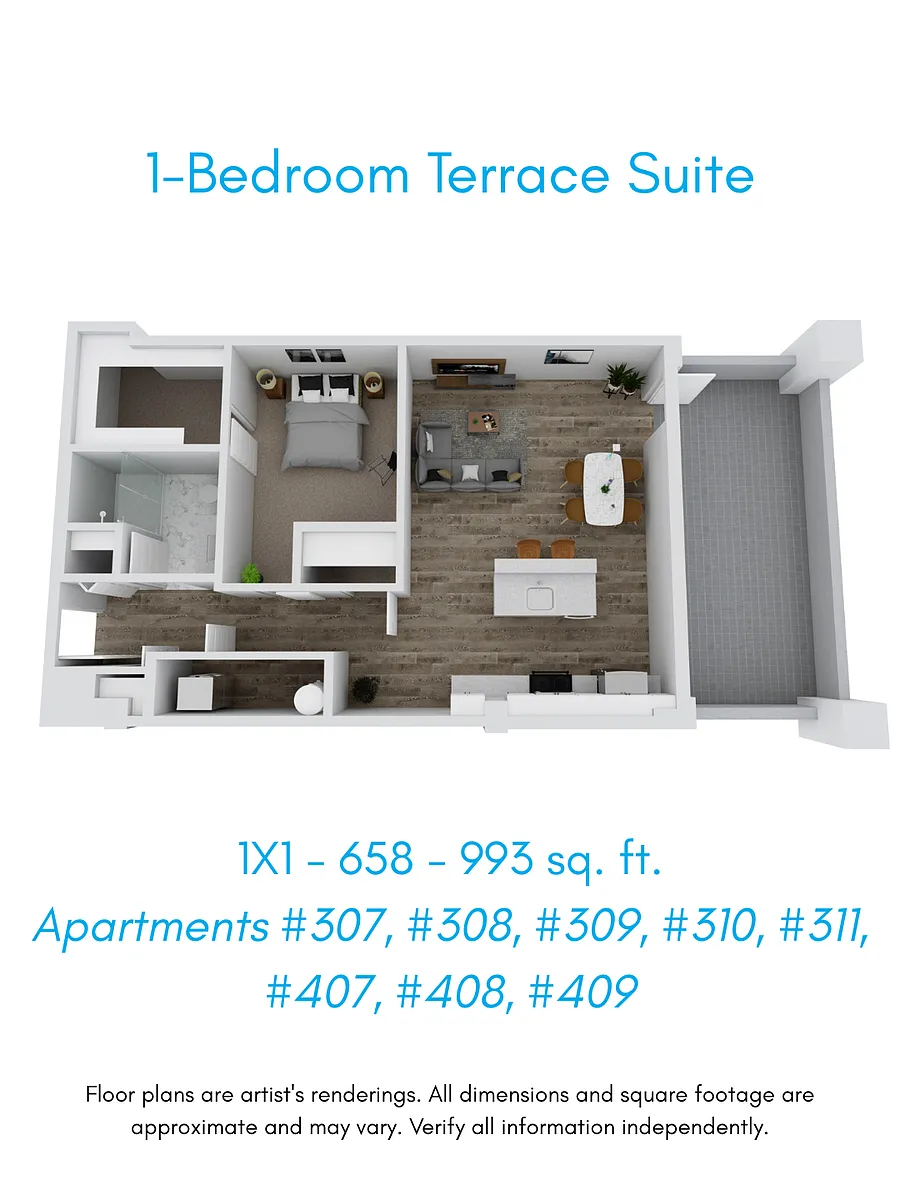 Floor plan 1 Bedroom - Terrace Suite