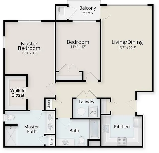 Floor plan FIRST FLOOR CORNER 2BED 2BATH