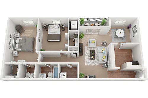 Floor plan Canton 2 Bedroom 1.5 Bath