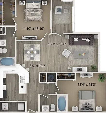 Two Bedroom Floor Plan Two Bedroom Floor Plan