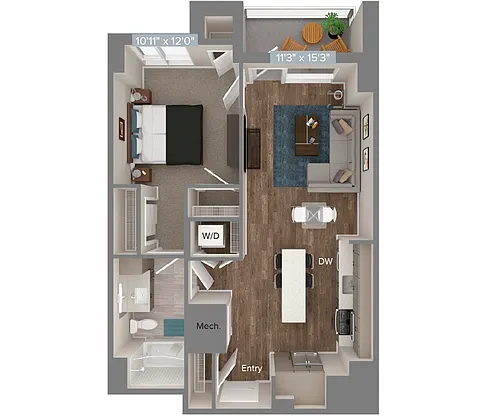 Floor plan A3-718sf-U