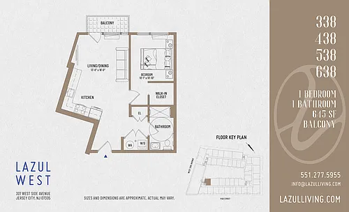 Floor plan 1 Bed- 38 Line with Balcony