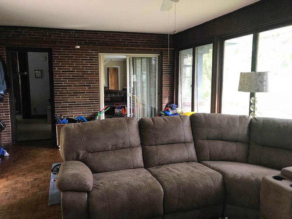 Den with large windows