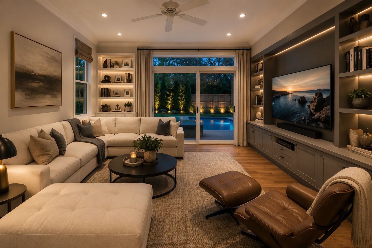  Office virtually staged as a TV Room
