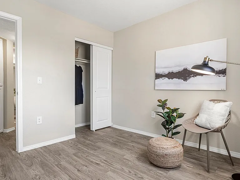 Unwind in your spacious bedroom, where wood-style flooring or plush carpeting offer the coziest nook for sweet dreams.