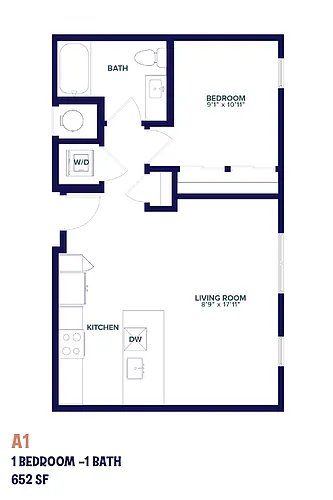 Floor plan Nita One Bedroom A1