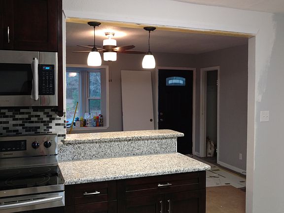 kitchen opens to living room