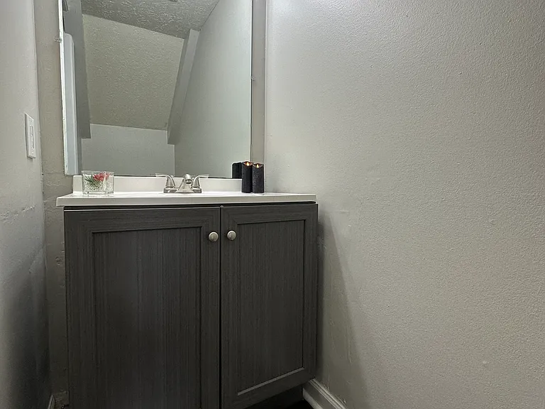 (3-Bedroom 1.5 Bath Unit)- Half Bath - Updated vanity, lighting, new plank flooring, freshly painted.