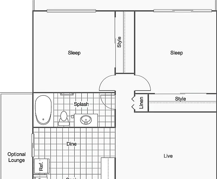 Sycamore | 2-Bedroom Floorplan Sycamore | 2-Bedroom Floorplan