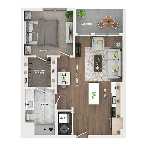 Floor plan 1BR/1BA - A4
