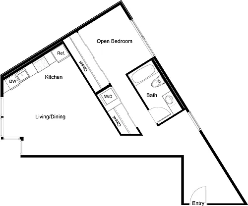 Floor plan 1 Bedroom C