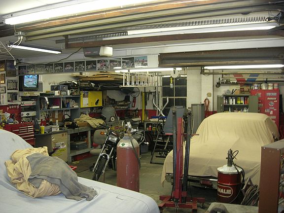 Inside garage