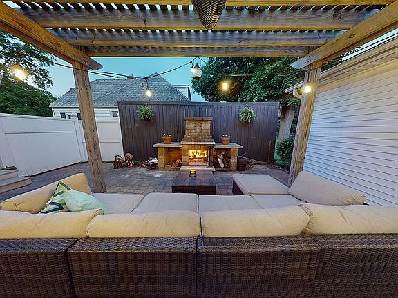 Outdoor fireplace & pergola