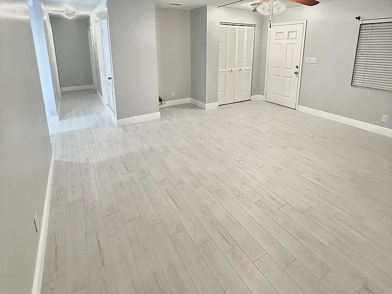 living room corner view into hallway