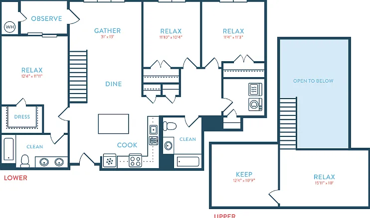 1705 Waypointe C1 Loft Floorplan Diagram