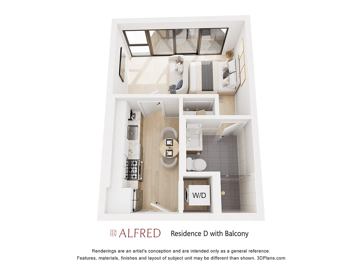 Floor plan Residence D with Balcony