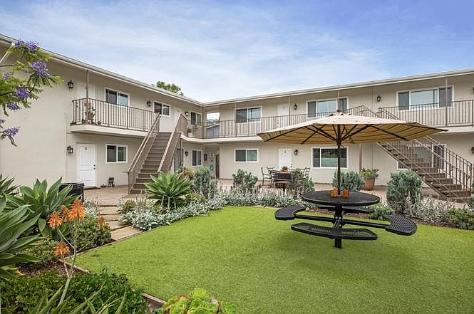 Tranquil Courtyard with mature landscaping
