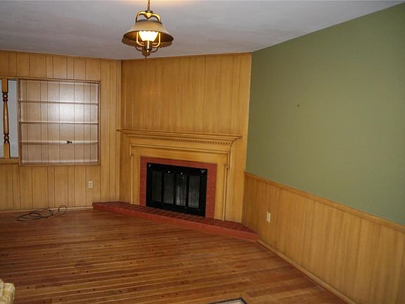 Corner fireplace in family room.