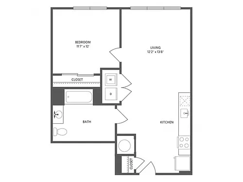 Floor plan A18 - One Bedroom