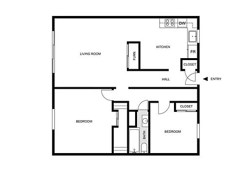 Floor plan University Square 2 Bed Extra Large Corner Unit