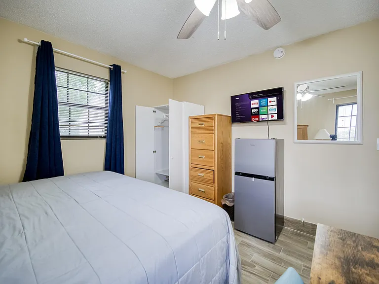Comes with Mini Fridge and Roku TV