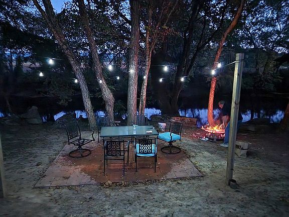 Night view of  patio 