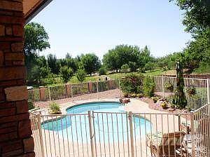 Fenced pool area
