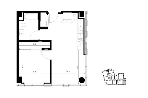 Floor plan A2 1 Bedroom