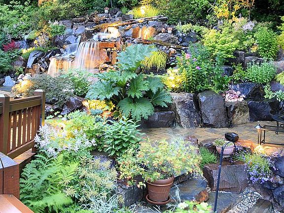 water and fire pit areas