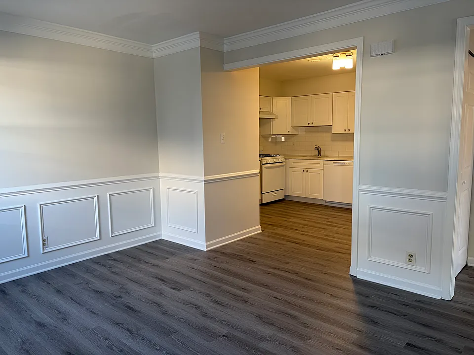 newly renovated living area to kitchen