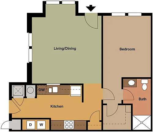 Floor plan 1 Bed 1 Bath
