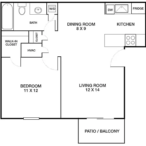Floor plan The Mountain Stream with Washer/Dryer