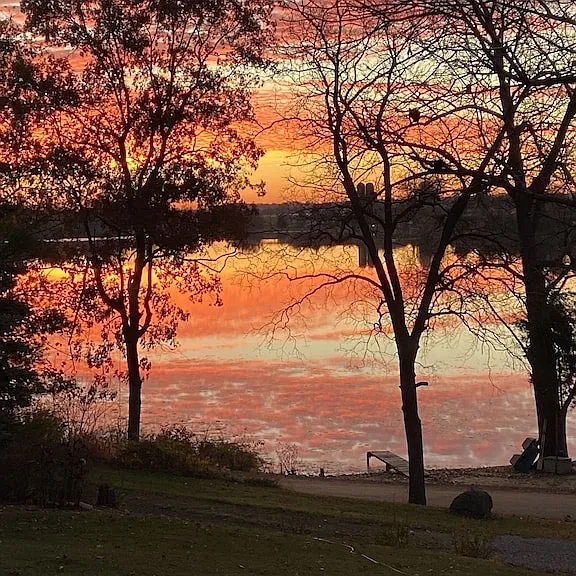 Sunrise in the front