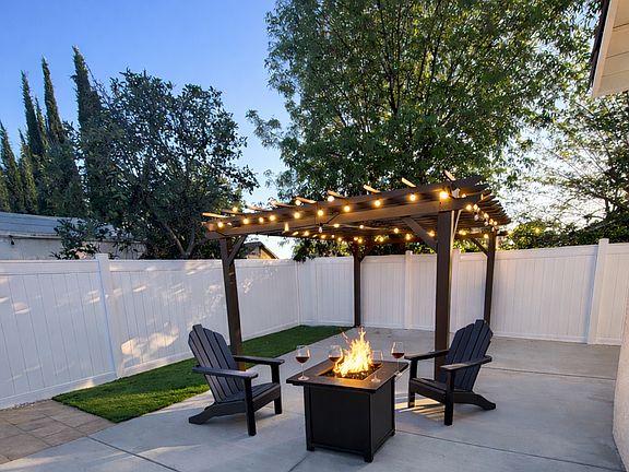 12x14 New Pergola with Firepit and Chair Set For Outdoor Living