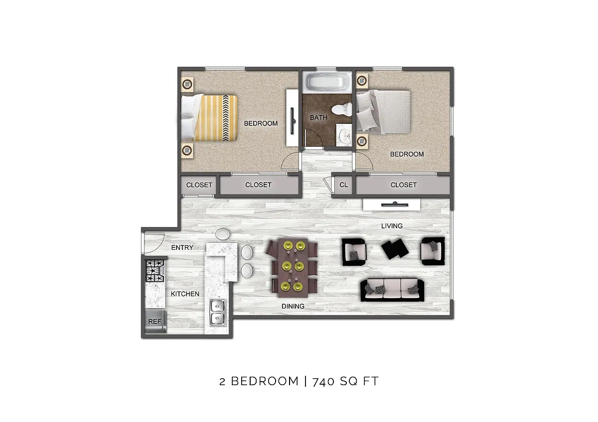 Floor plan 2 Bedroom A