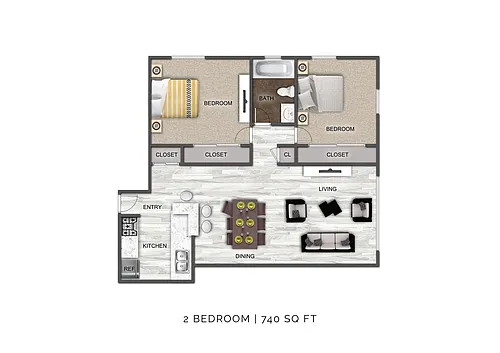 Floor plan 2 Bedroom A