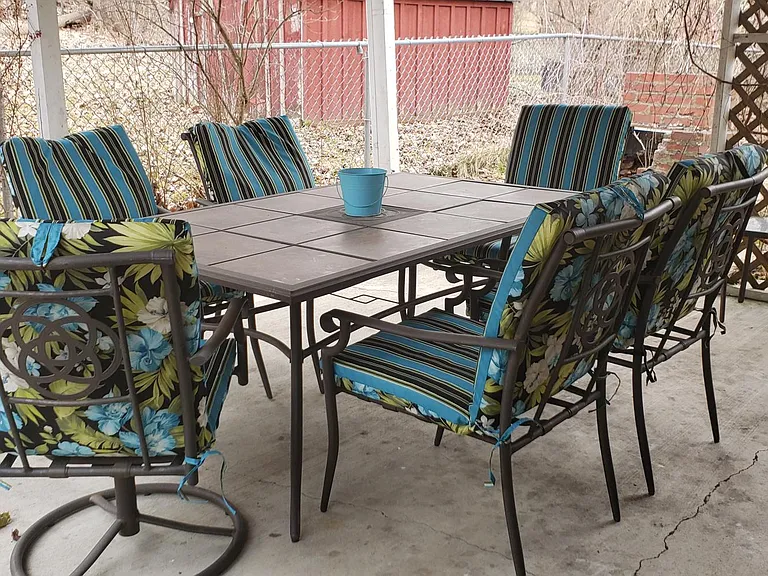 Covered private patio of kitchen
