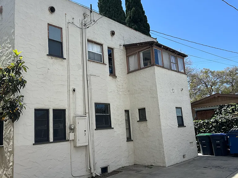 Rear of the building, parking space