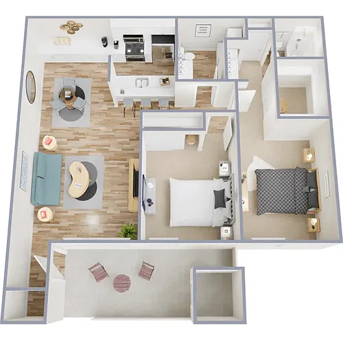 Floor plan Two Bedroom One and a Half Bathroom