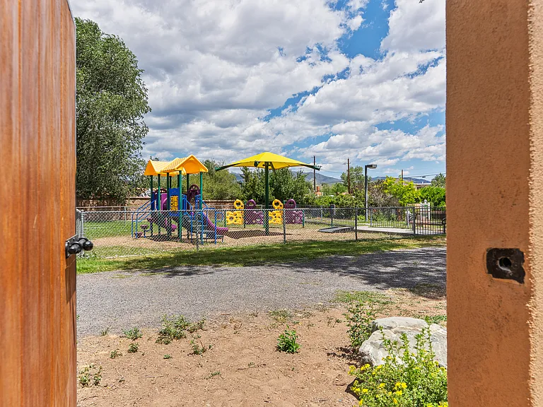 View from back gate on to park