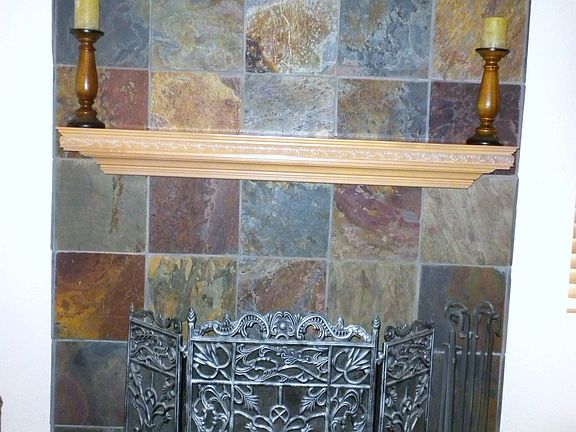 Custom slate fireplae