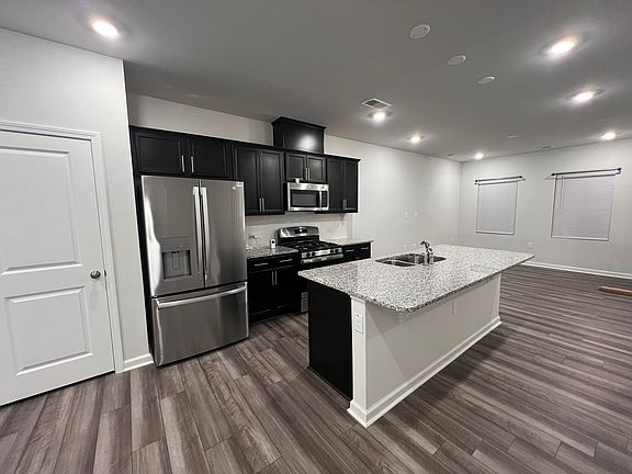 Kitchen and living area.